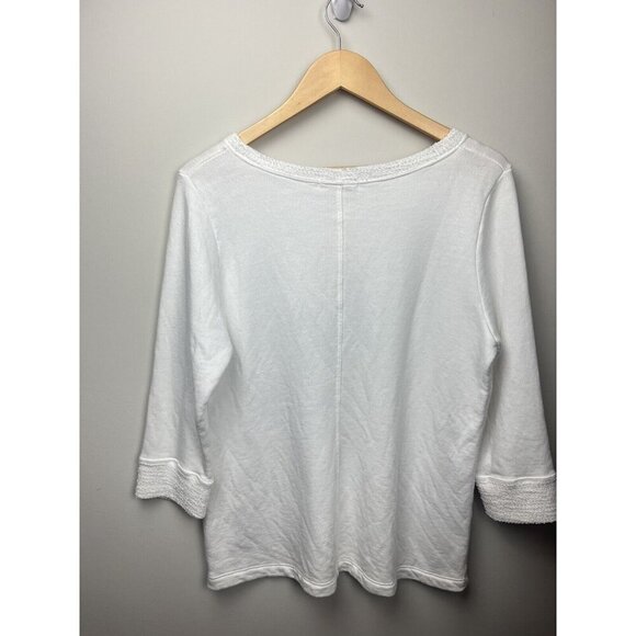 Fresh Produce Womens Top XS White Sweatshirt Anchor Terry Lining Nautical - Picture 7 of 10